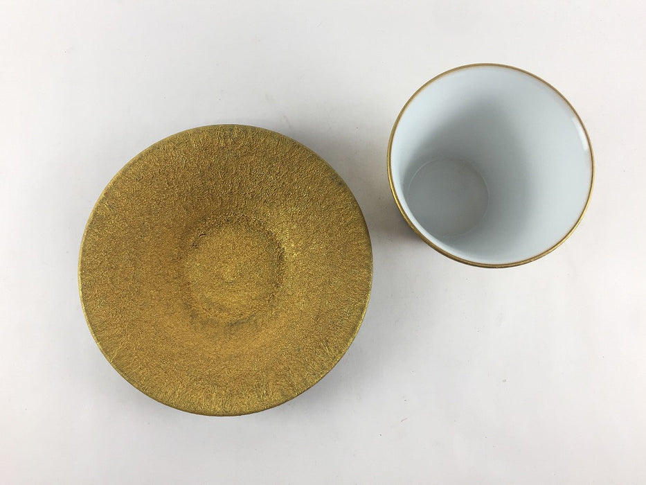 【SALE】110ccカップソーサー　金結晶　7.5cm　有田焼【訳あり】