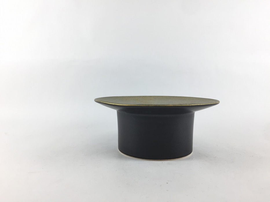 【SALE】12cm高台プレート　黒泡雲金【訳あり】