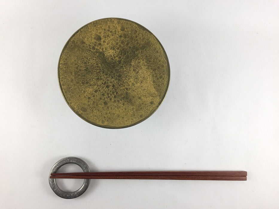 【SALE】12cm高台プレート　黒泡雲金【訳あり】