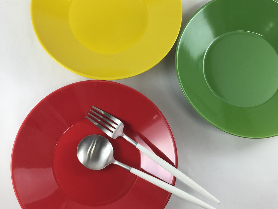 220ボウルプレート(レッド/イエロー/グリ－ン)　22cm　波佐見焼(j.Ｒ)