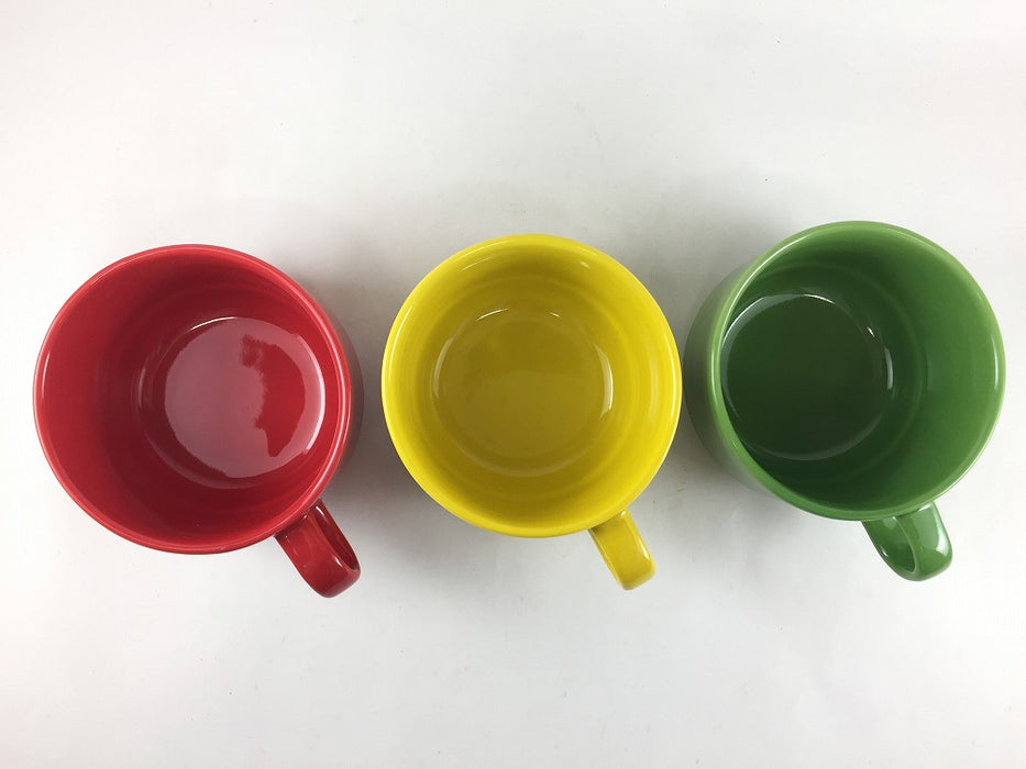 スタックスープカップ　(レッド/イエロー/グリーン)　340cc　波佐見焼 (j.R)