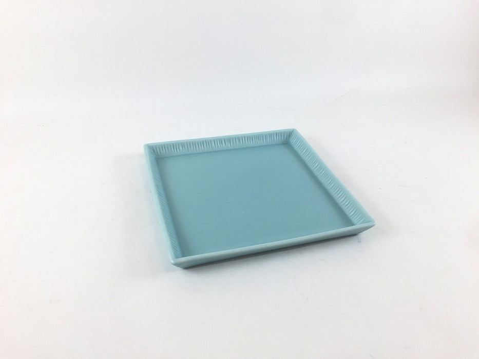 【SALE】11cm角小皿　水色マット(A～H)　波佐見焼【訳あり】