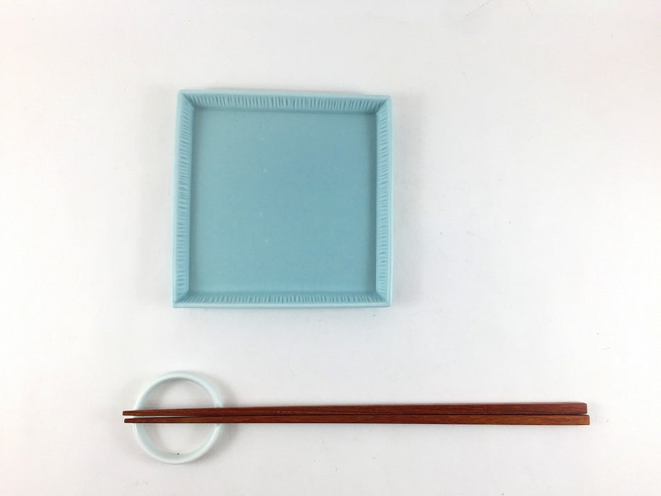 【SALE】11cm角小皿　水色マット(A～H)　波佐見焼【訳あり】