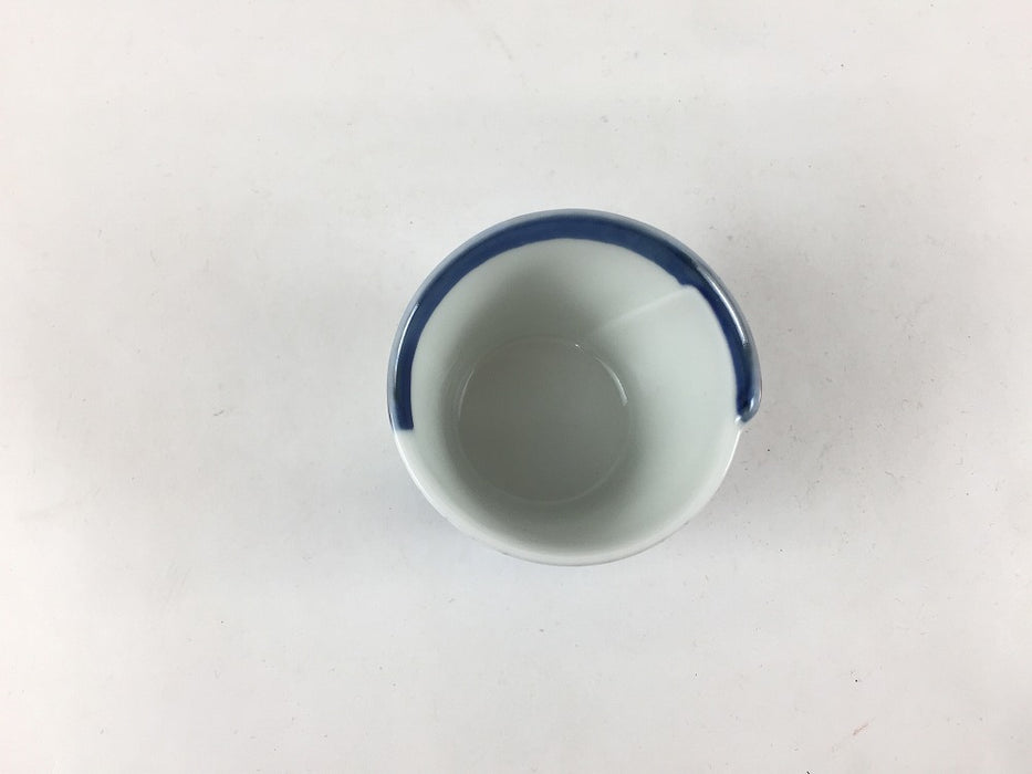 50cc曲げ輪盃珍味　十草赤帯　5cm　有田焼(j.R)