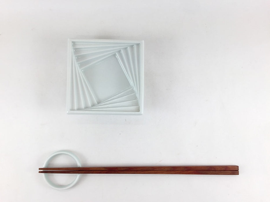 【SALE】スパイラル正角小鉢　白　9cm　波佐見焼 【訳あり】