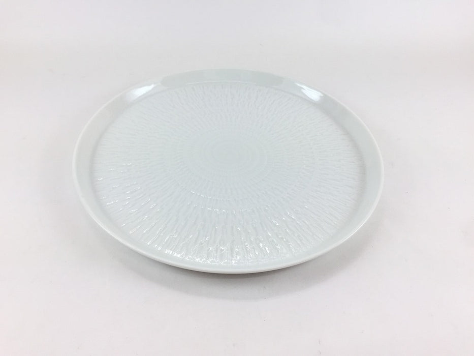 【SALE】白磁カンナ21cm丸プレート　波佐見焼【訳あり】