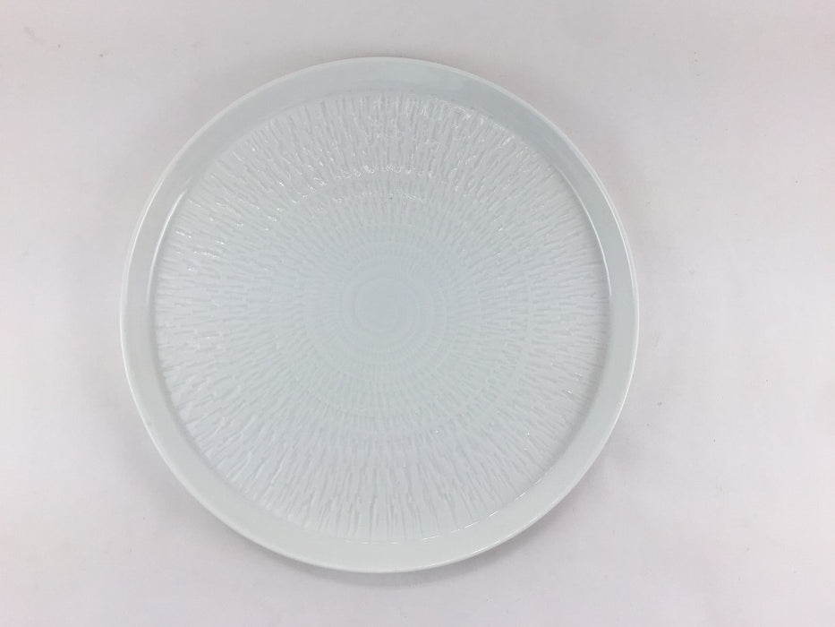 【SALE】白磁カンナ21cm丸プレート　波佐見焼【訳あり】