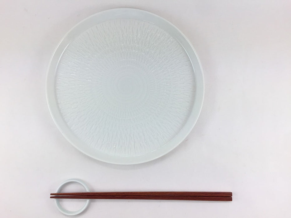 【SALE】白磁カンナ21cm丸プレート　波佐見焼【訳あり】