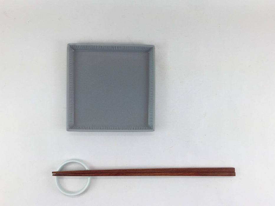 【SALE】11cm角小皿　クラフトマットグレー(A/B/C/D)　11cm　波佐見焼【訳あり】