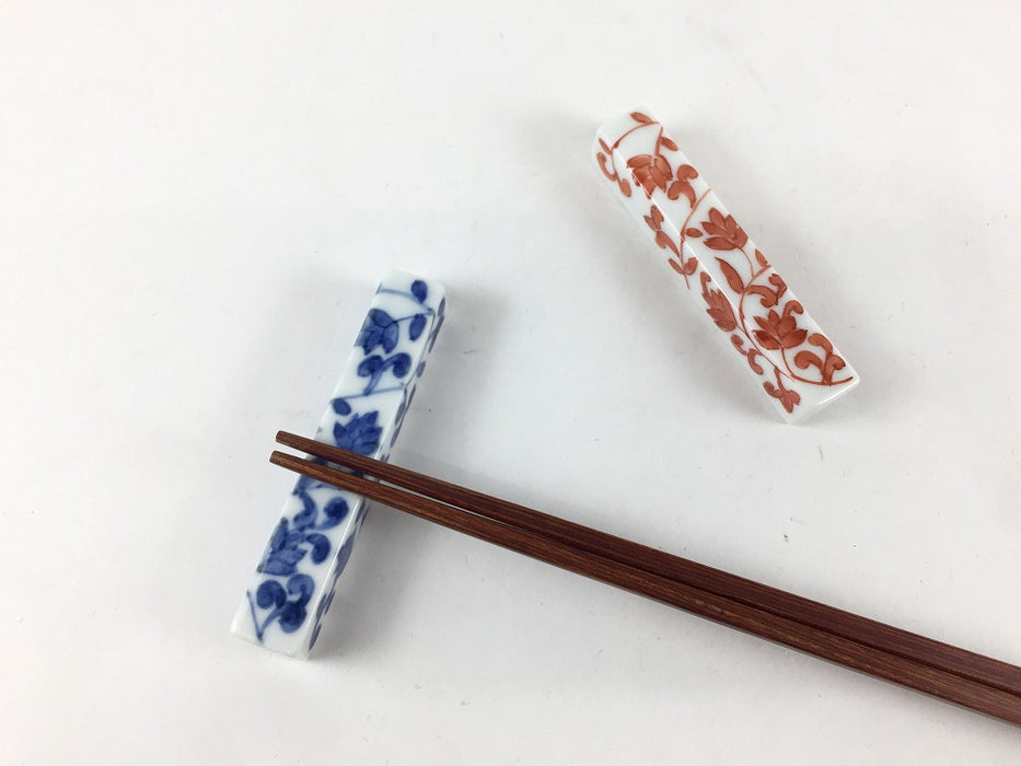 カトラリーレスト(中)　花唐草(染付/赤絵)　7cm　有田焼　(j.R)