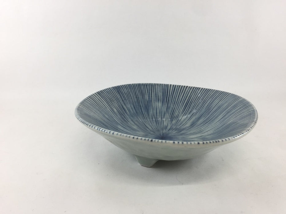 【SALE】千筋.三つ足皿　16cm　波佐見焼【訳あり】