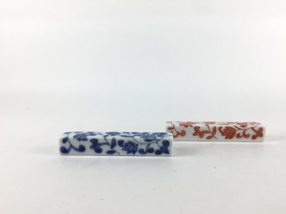 カトラリーレスト(中)　花唐草(染付/赤絵)　7cm　有田焼　(j.R)