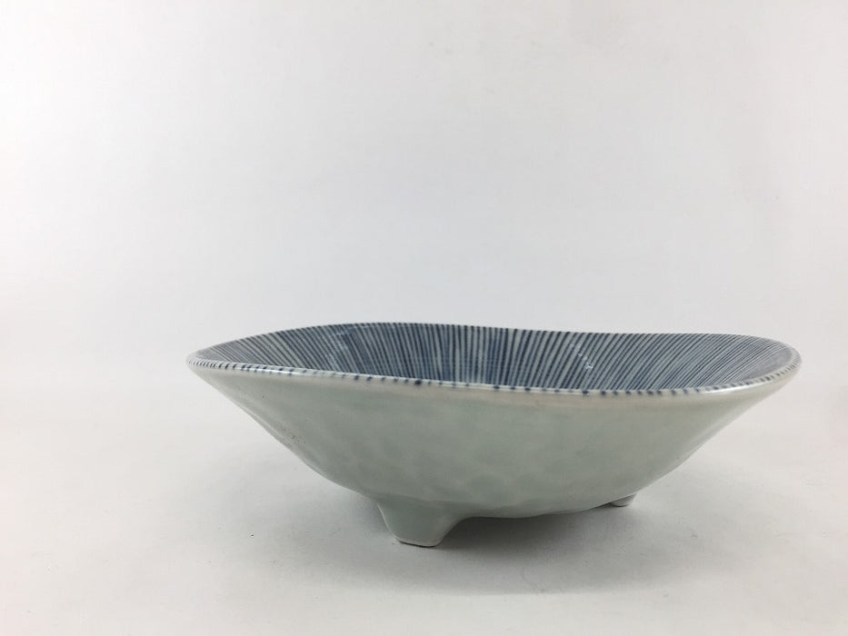 【SALE】千筋.三つ足皿　16cm　波佐見焼【訳あり】