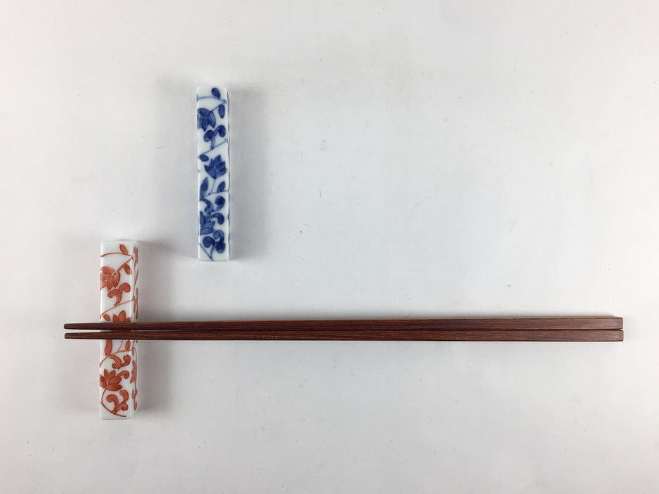 カトラリーレスト(中)　花唐草(染付/赤絵)　7cm　有田焼　(j.R)