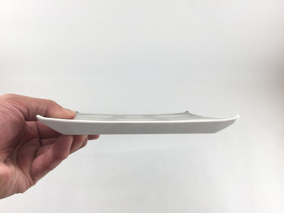 【SALE】18cm四方平皿.銀丸　有田焼【訳あり】