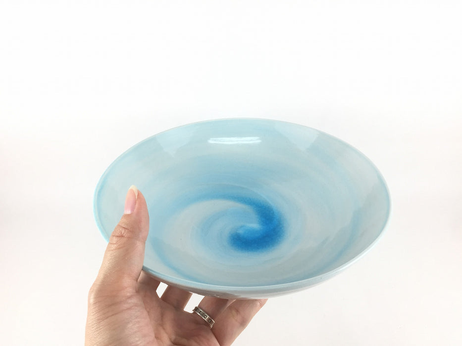 【SALE】渦20cmボール　(春緑/夏青/秋黄/冬紫)　美濃焼　