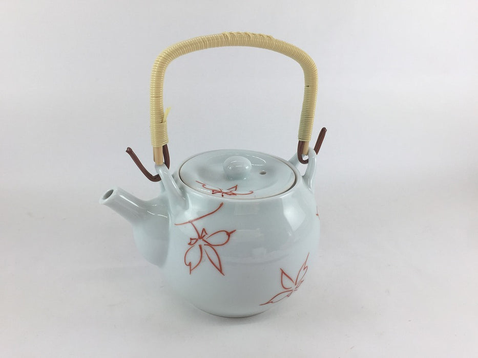 【SALE】500cc土瓶赤線うこぎ　ツル付　11cm　伊万里焼 【訳あり】