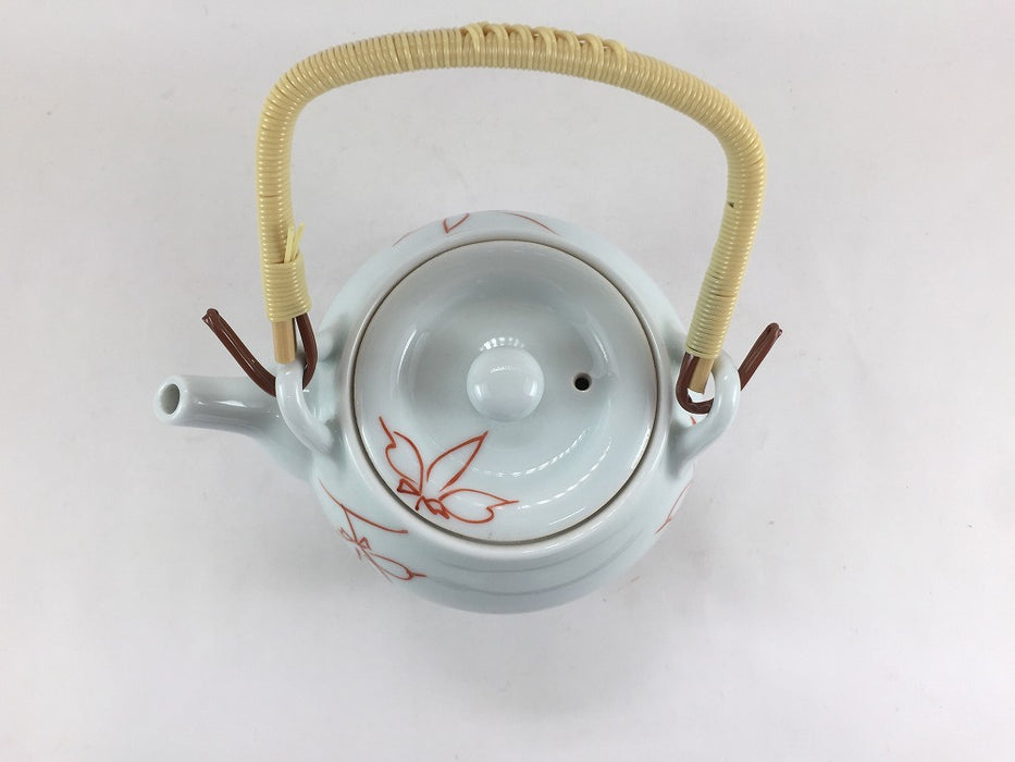 【SALE】500cc土瓶赤線うこぎ　ツル付　11cm　伊万里焼 【訳あり】