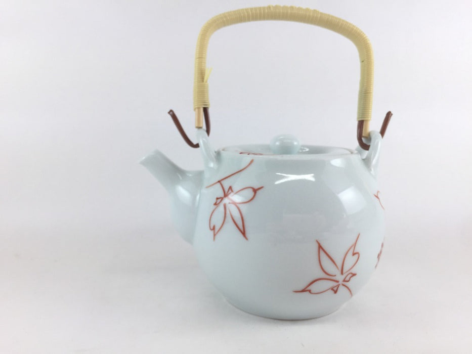 【SALE】500cc土瓶赤線うこぎ　ツル付　11cm　伊万里焼 【訳あり】