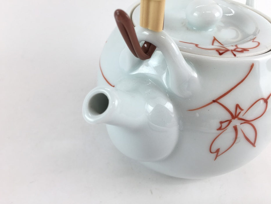 【SALE】500cc土瓶赤線うこぎ　ツル付　11cm　伊万里焼 【訳あり】