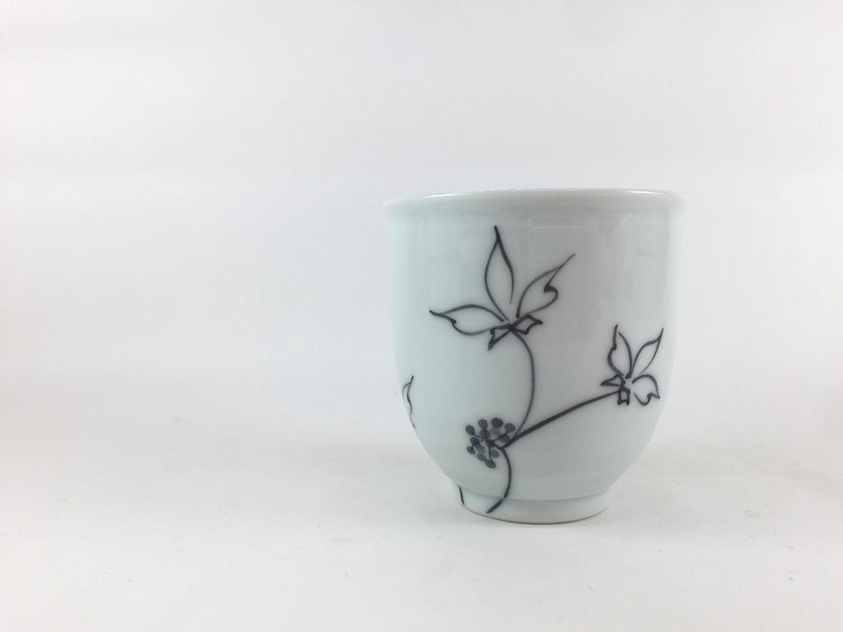 【SALE】200cc湯呑　黒線うこぎ　8cm　伊万里焼【訳あり】