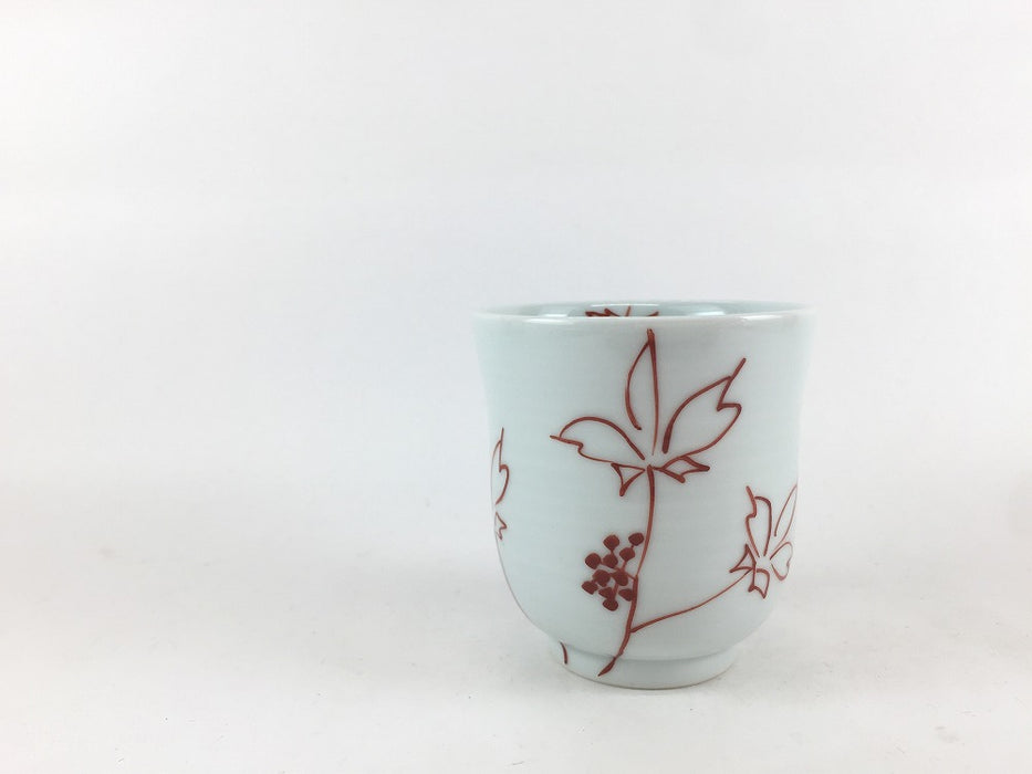 【SALE】120cc段湯呑　赤線うこぎ　伊万里焼【訳あり】