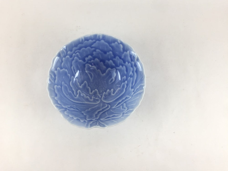 牡丹彫中付　薄ルリ　10cm　有田焼　(j.R)