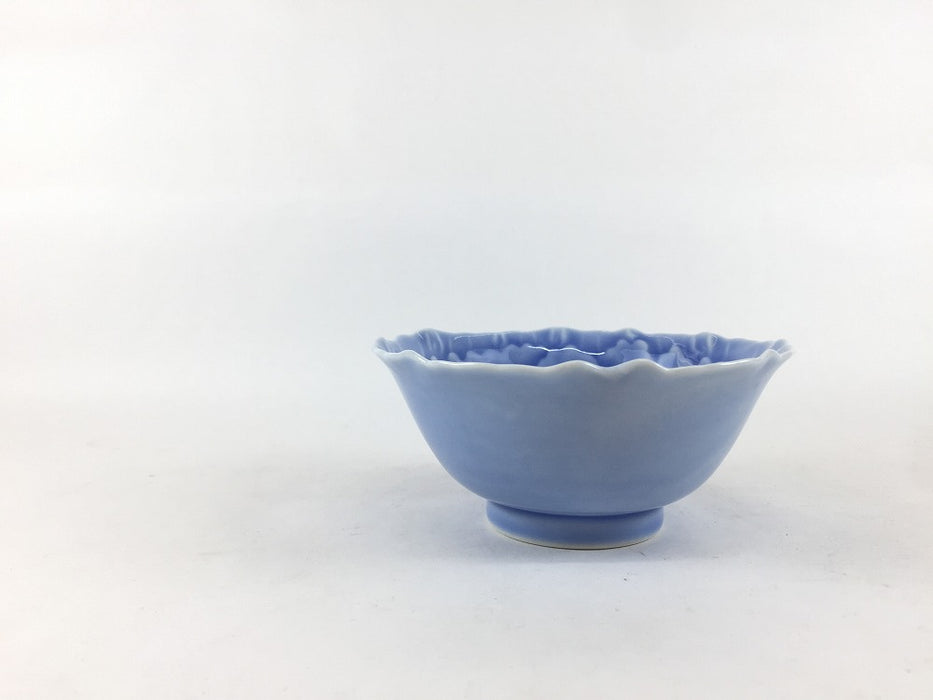 牡丹彫中付　薄ルリ　10cm　有田焼　(j.R)