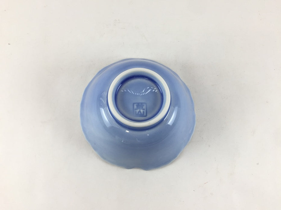 牡丹彫中付　薄ルリ　10cm　有田焼　(j.R)