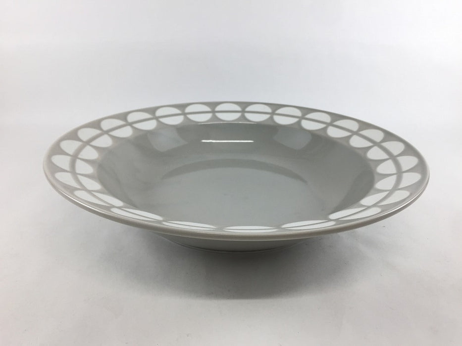 【SALE】25cmリムボウル　コインドット(ホワイト/グレー/ピンク/ブルー)　波佐見焼 【訳あり】