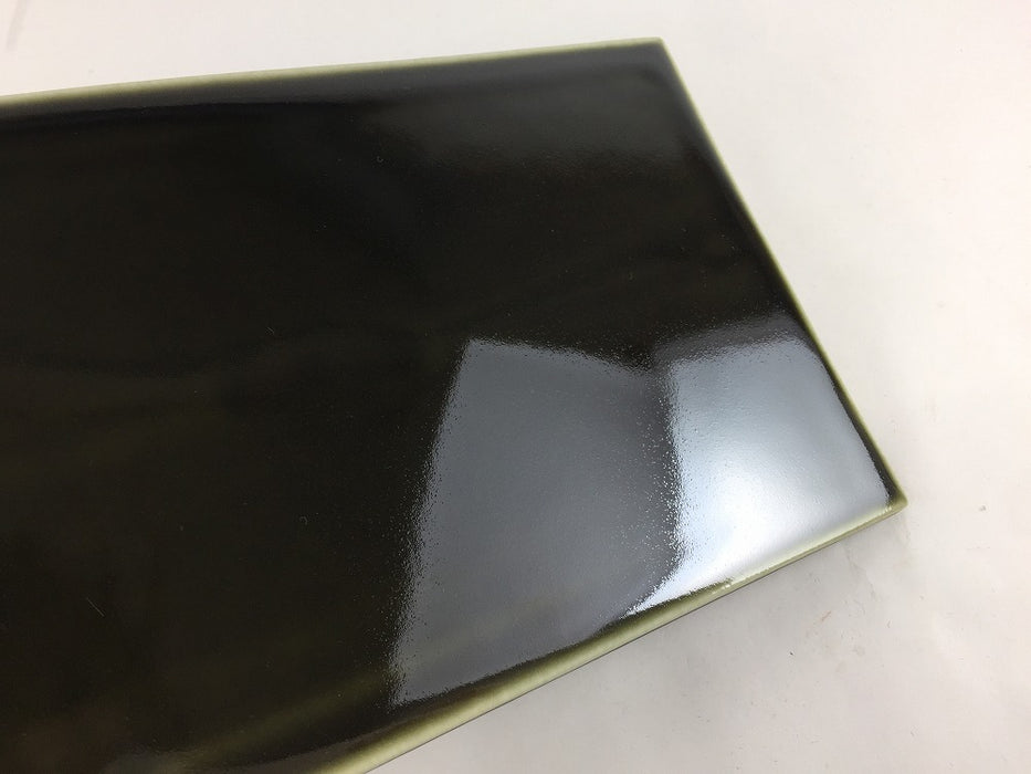 濃オリベ　24cm長角皿　三川内焼(j.R)