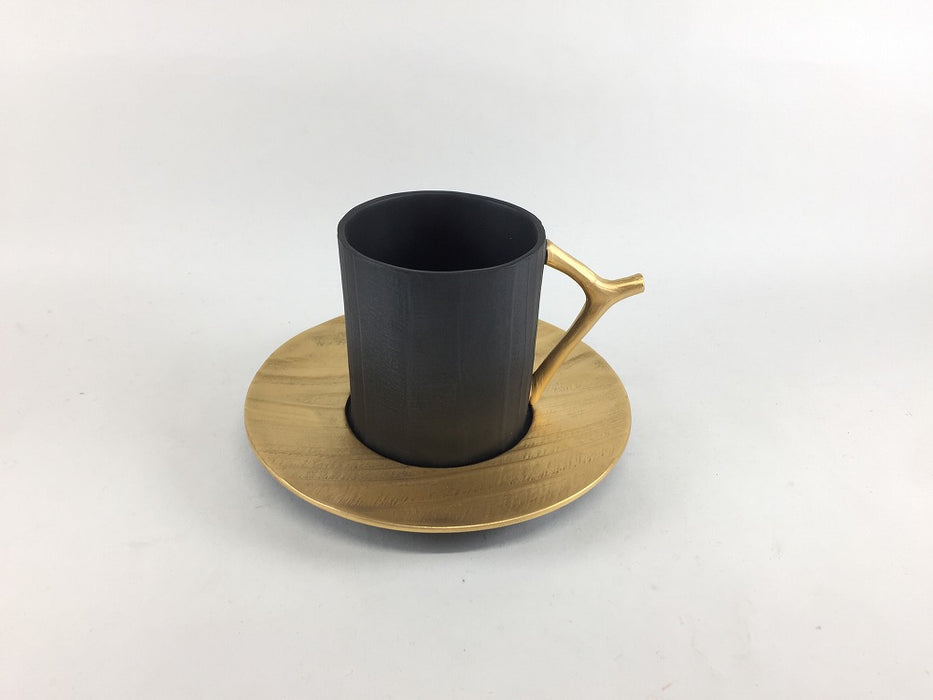 【SALE】木目コーヒーC/S　黒　(A/B)　有田焼【訳あり】