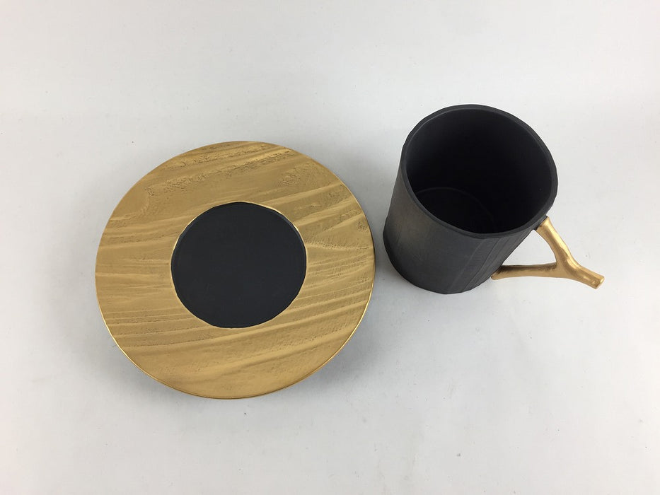 【SALE】木目コーヒーC/S　黒　(A/B)　有田焼【訳あり】