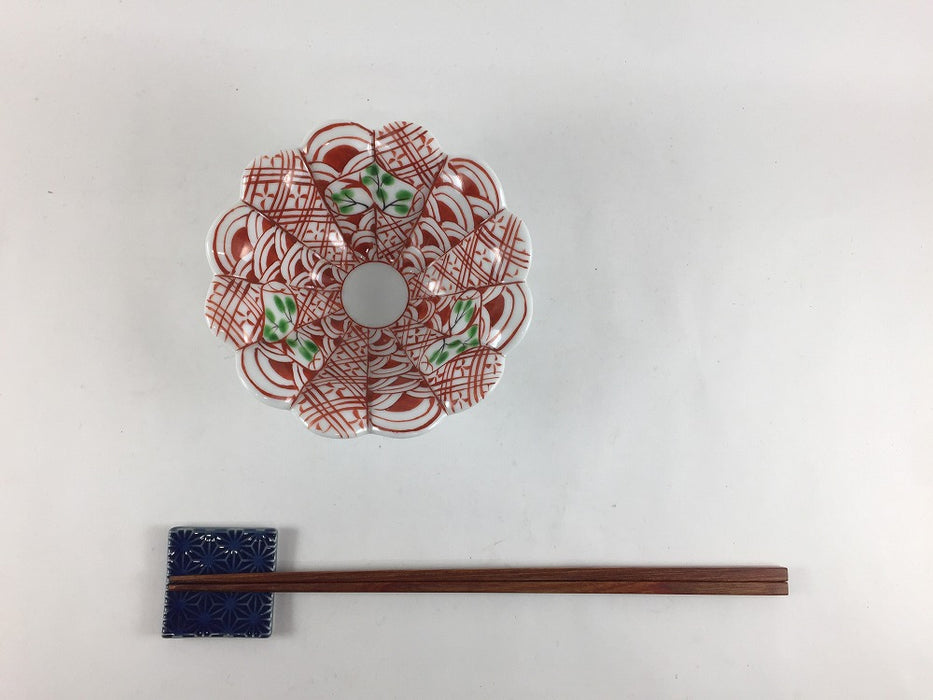 【SALE】菊丸小鉢　赤地紋青海波　11cm　有田焼【訳あり】