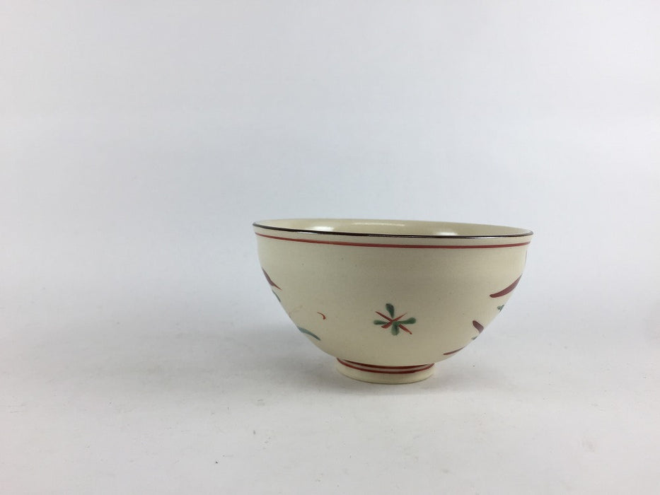 【SALE】10cm井戸碗　古赤絵草花　10cm　有田焼【訳あり】