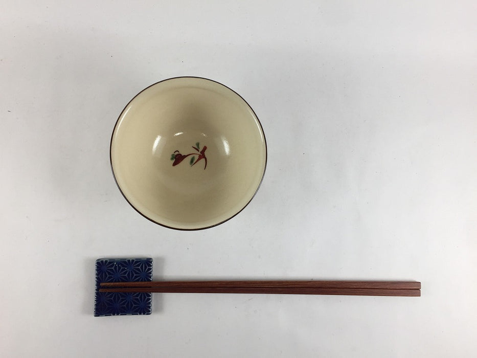 【SALE】10cm井戸碗　古赤絵草花　10cm　有田焼【訳あり】