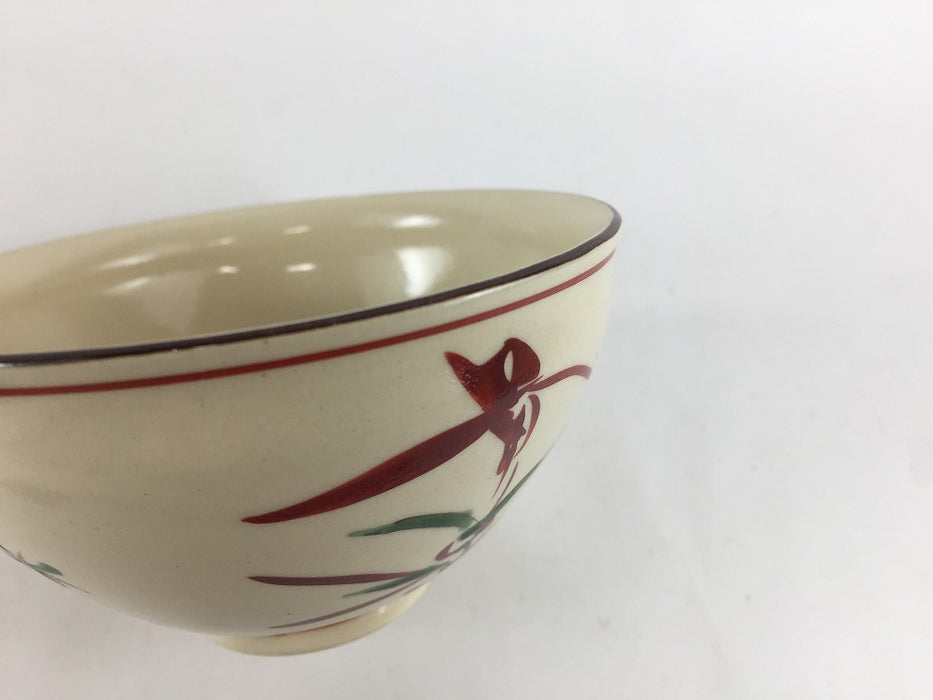 【SALE】10cm井戸碗　古赤絵草花　10cm　有田焼【訳あり】