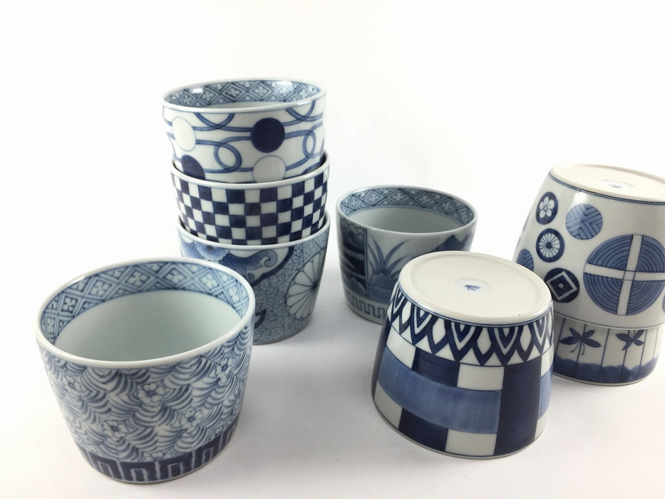 菖蒲紋　蕎麦猪口(大)　8.5cm　有田焼(j.R)