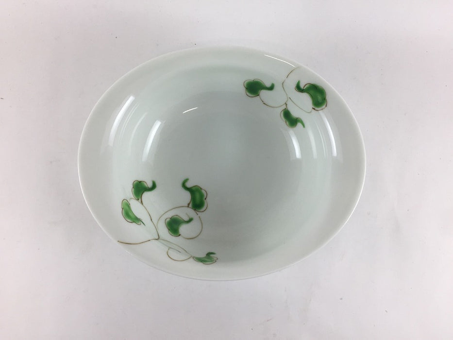 【SALE】15cm楕円ボール　(緑唐草)　波佐見焼【訳あり】