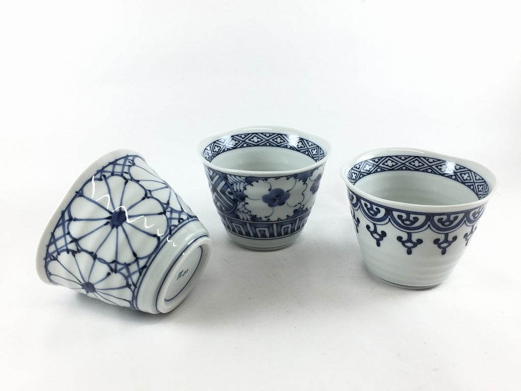 旨味カップ (青黛輪花文/青黛花文/瓔珞文) 10cm 波佐見焼 (j.R) — 佐賀