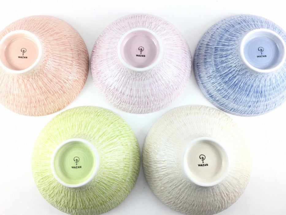 さざなみ　ボウル　(レッド/ピンク/グリーン/ブルー/ベージュ)　15.5cm　波佐見焼 (j.R)