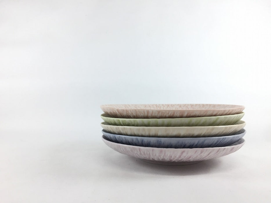 さざなみ　5寸皿　(レッド/ピンク/グリーン/ブルー/ベージュ)　15.5cm　波佐見焼 (j.R)