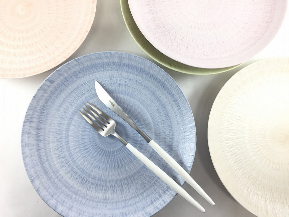 さざなみ　7寸皿　(レッド/ピンク/グリーン/ブルー/ベージュ)　23cm　波佐見焼 (j.R)