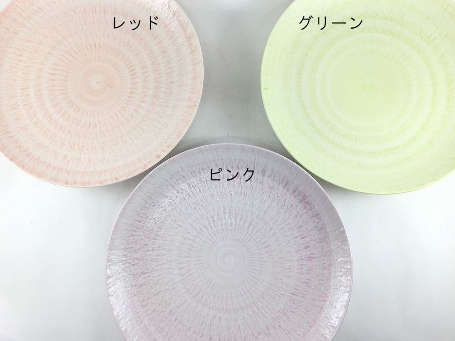 さざなみ　7寸皿　(レッド/ピンク/グリーン/ブルー/ベージュ)　23cm　波佐見焼 (j.R)