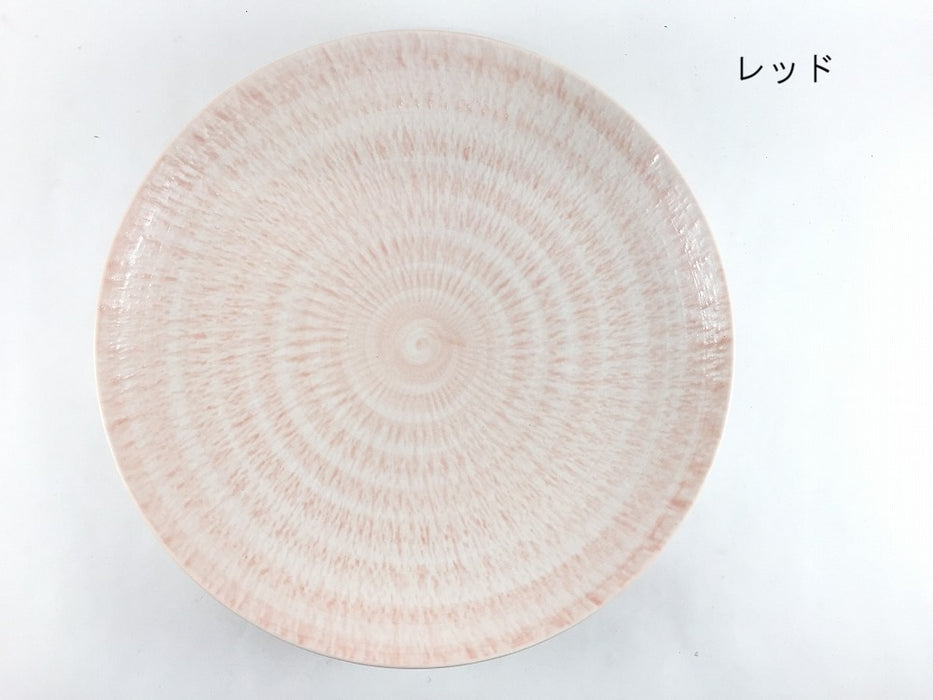 さざなみ　7寸皿　(レッド/ピンク/グリーン/ブルー/ベージュ)　23cm　波佐見焼 (j.R)