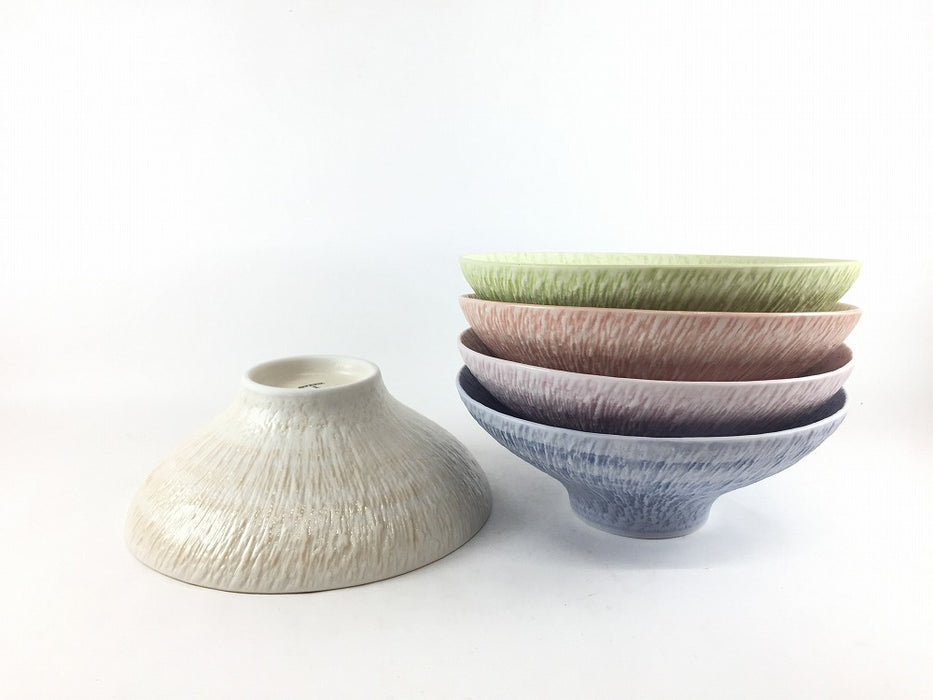 さざなみ　ボウル　(レッド/ピンク/グリーン/ブルー/ベージュ)　15.5cm　波佐見焼 (j.R)