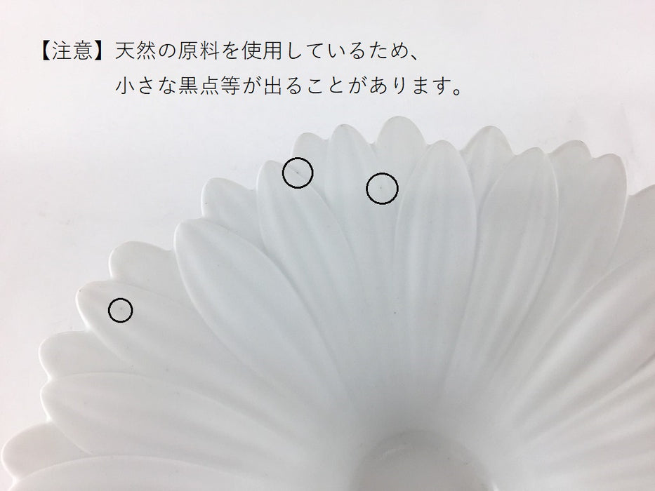 白磁ブラスト　ガーベラ反鉢　26cm　有田焼李荘窯　(j.R)