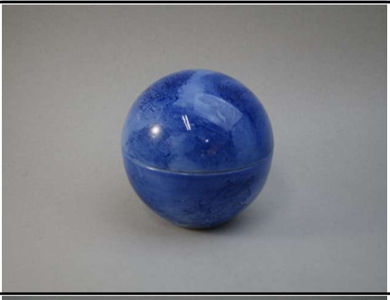 95玉蓋物　内白呉須垂込　9cm　有田焼(j.R)