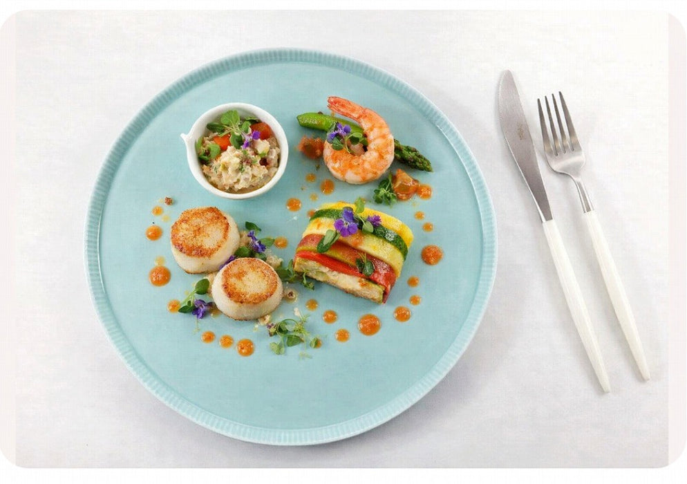 245e-plate　(青磁/ピンク/ベージュ)　波佐見焼　(j.R)