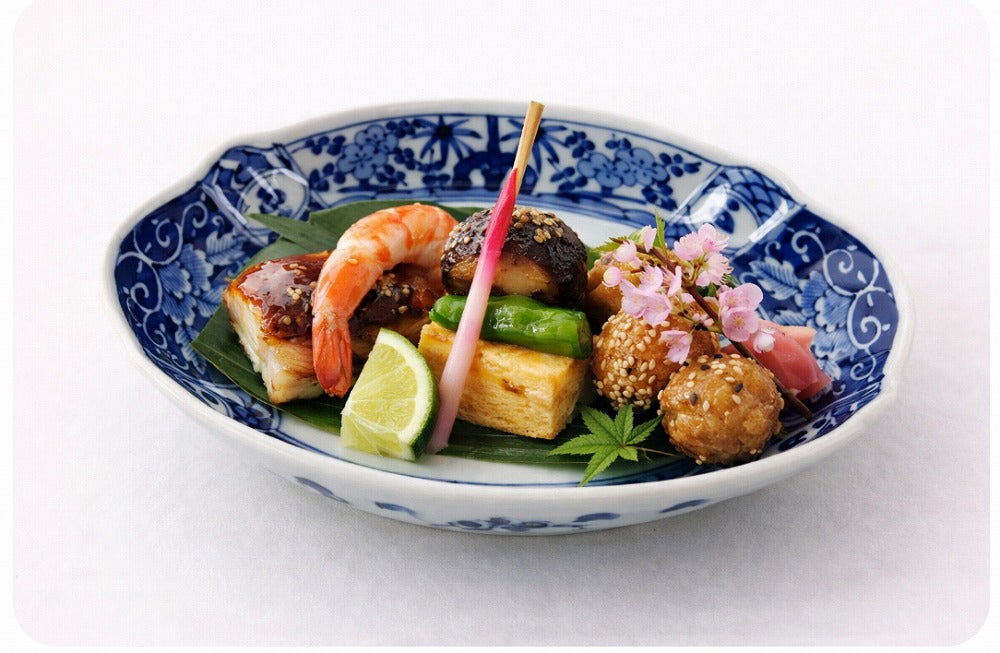 ナマコ皿　(花鳥/扇唐草/寿地紋つる/寿地紋カメ)　16cm　波佐見焼(j.R)